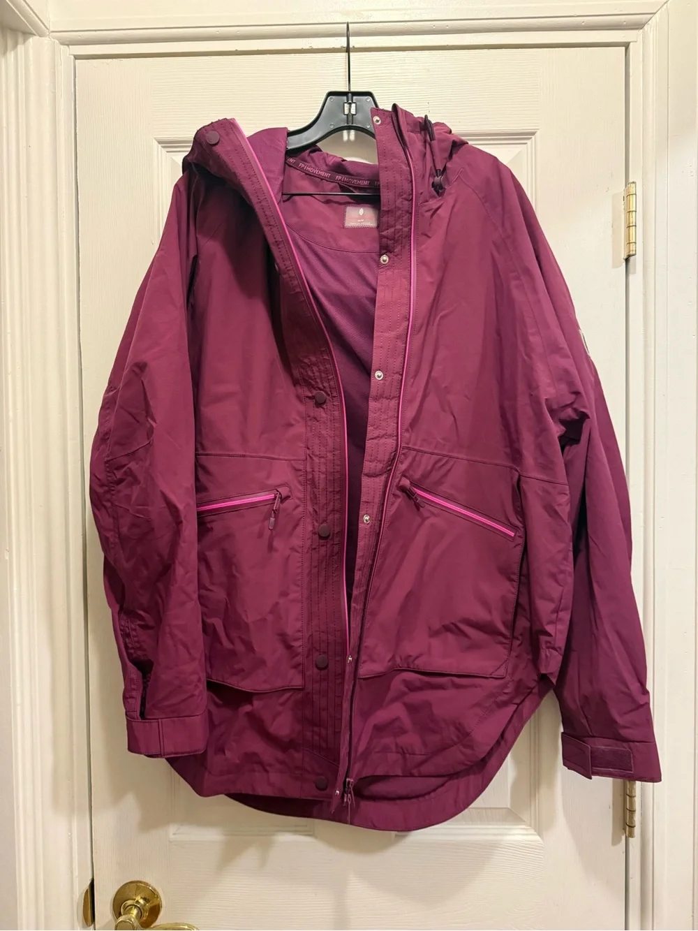 Free people singing in the rain jacket black cherry small